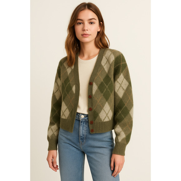 Vintage Citation Club by Puritan Argyle Cardigan – Unisex (Size 42 / M-L) - Picture 1 of 4